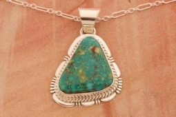 Genuine Turquoise Mountain Mine Sterling Silver Pendant